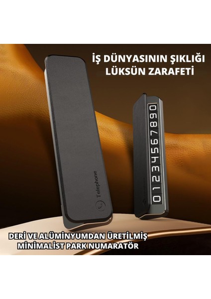 Deri Kapaklı Gizlenebilir Alüminyum Araç Park Telefon Numaratörü Geçici Park Numaratör Plakalık indirimleri