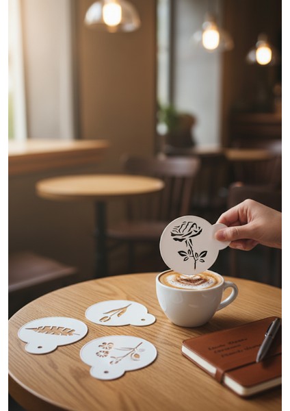 Kahve Şablonu, Kahve Süsleme Seti, Tatlı Süsleme Seti, 4'lü Set fiyatları