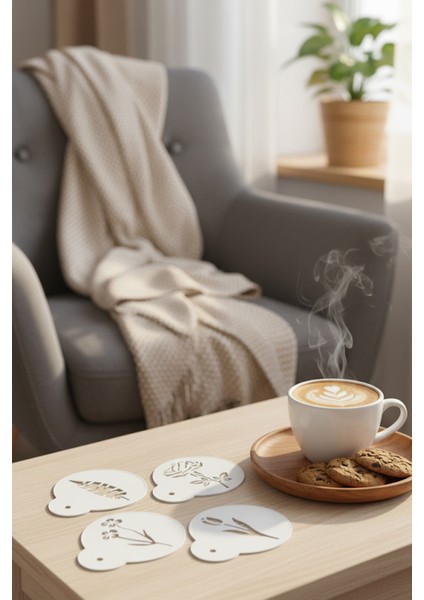 Kahve Şablonu, Kahve Süsleme Seti, Tatlı Süsleme Seti, 4'lü Set fırsatları