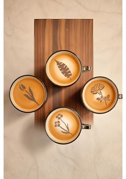 Kahve Şablonu, Kahve Süsleme Seti, Tatlı Süsleme Seti, 4'lü Set