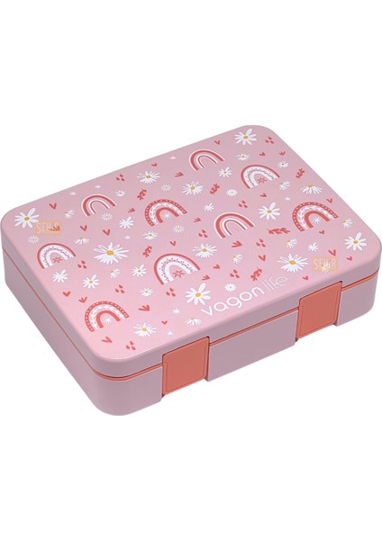 Bento 1300ML Lunchbox Yeni Koleksiyon Tek Katlı 4 Bölmeli Abs Plastik Çocuk Sefer Tası Yemek Kutusu