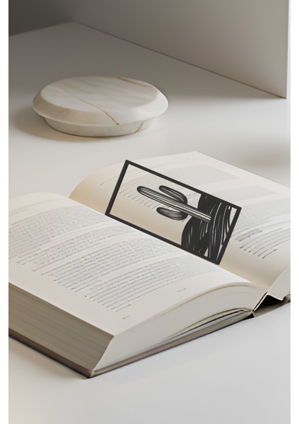 Kaktüs Kitap Ayracı, Modern Tasarım, Hafif ve Şık 2’li, Siyah ve Beyazın Modern Uyumu modelleri