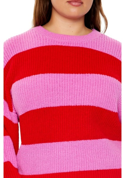 Plus Size Çizgili Kazak indirimleri