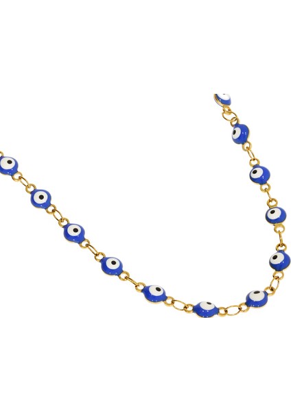 Kadın Nazar Boncuğu Model Çelik Halhal