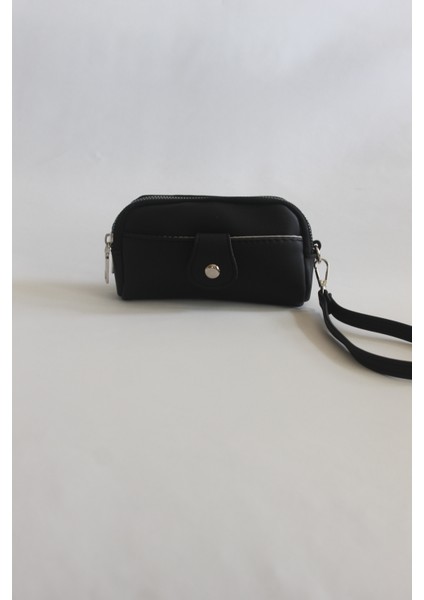 Dexy Siyah Fermuarlı Bilek Askılı Cüzdan