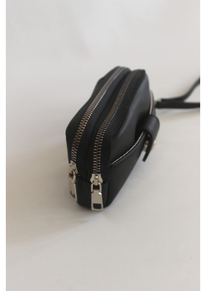 Dexy Siyah Fermuarlı Bilek Askılı Cüzdan