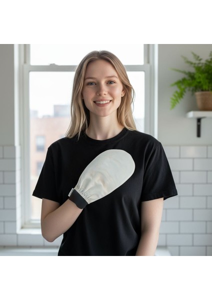 Ekru Banyo Duş Kesesi Peeling Eldiveni %100 Floş Ipek Normal Ciltler Için fırsatları