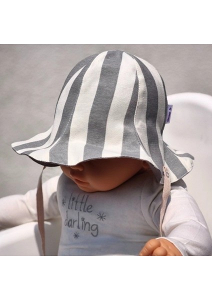 Çift Taraflı Bağlamalı Keten Görünümlü Bebek Bucket Şapka modelleri