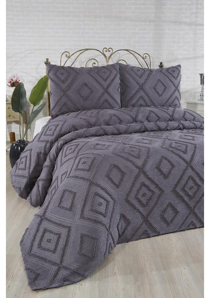 Samira 3 Parça Çift Kişilik Pike Takımı Antrasit fiyatları