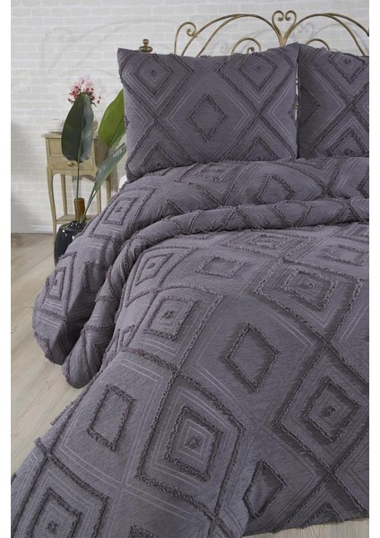 Samira 3 Parça Çift Kişilik Pike Takımı Antrasit modelleri