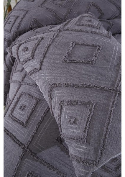 Samira 3 Parça Çift Kişilik Pike Takımı Antrasit fırsatları