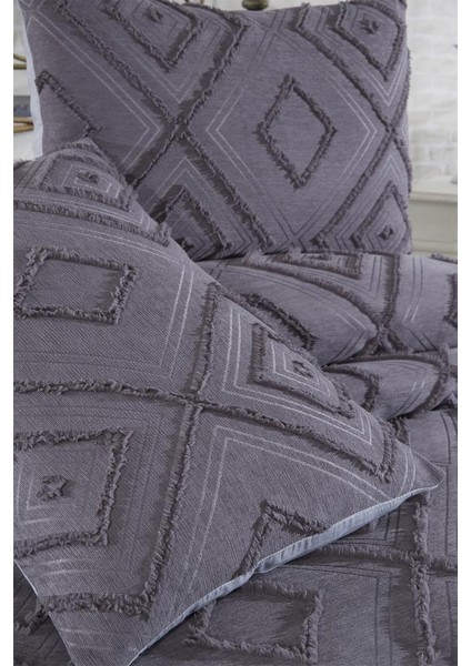 Samira 3 Parça Çift Kişilik Pike Takımı Antrasit indirimleri