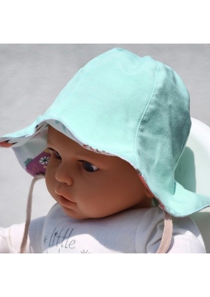Çift Taraflı Bağlamalı Keten Görünümlü Bebek Bucket Şapka fırsatları