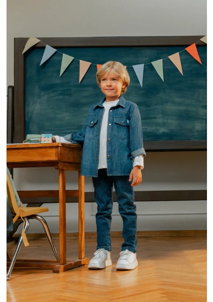 Erkek Çocuk 5 Cep Denim Pantolon MNT25E208