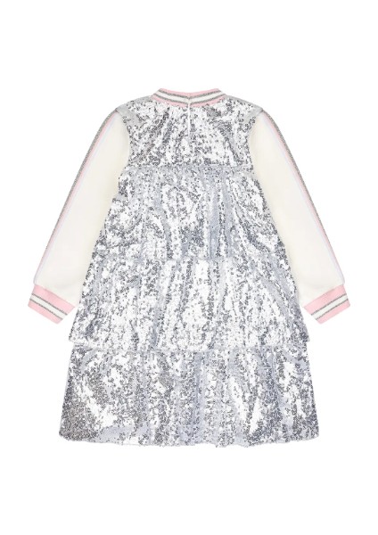 Kız Çocuk Örme Şerit Kollu Payetli Elbise MNT25K232 fırsatları