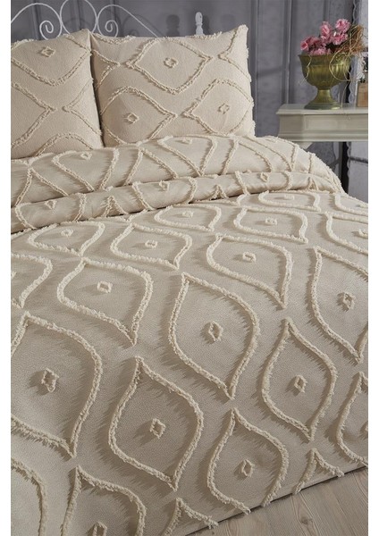 Pirot 3 Parça Çift Kişilik Pike Takımı Bej fiyatları