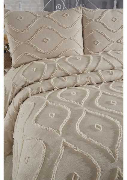 Pirot 3 Parça Çift Kişilik Pike Takımı Bej indirimleri