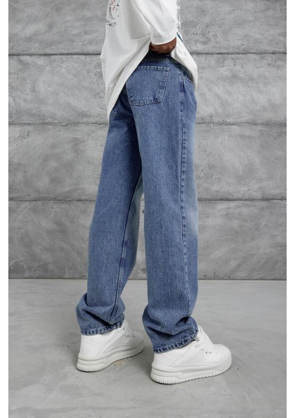 Lacivert MB Baggy Kalıp Taşlamalı Jean modelleri