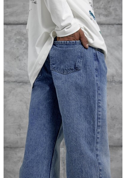 Lacivert MB Baggy Kalıp Taşlamalı Jean indirimleri