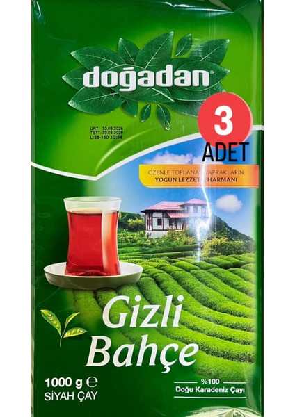 Gizli Bahçe Dökme Siyah Çay 1 Kg*3