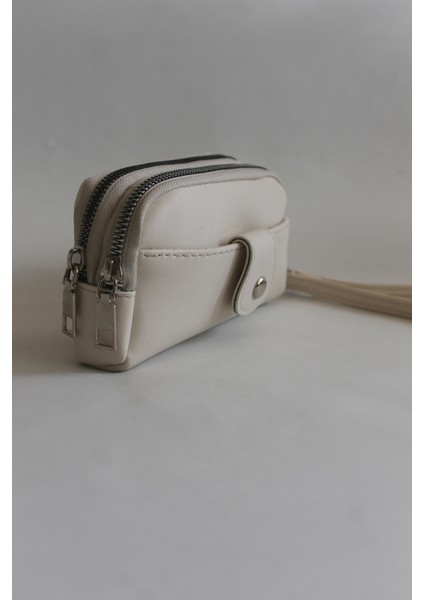 Dexy Bej Fermuarlı Bilek Askılı Cüzdan