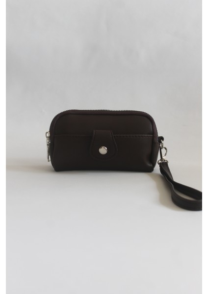 Dexy Acı Kahve Fermuarlı Bilek Askılı Cüzdan