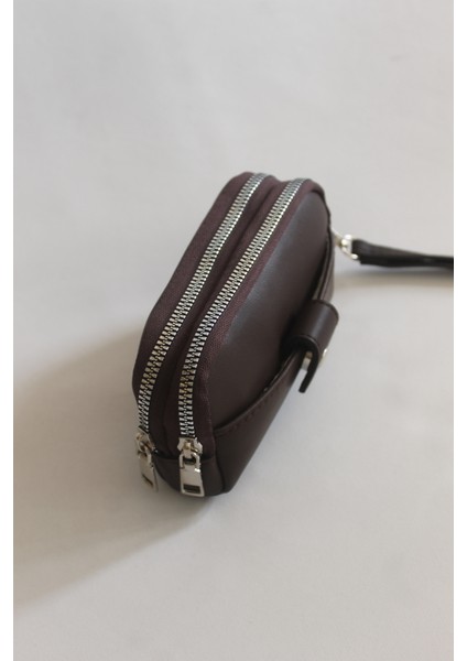Dexy Acı Kahve Fermuarlı Bilek Askılı Cüzdan