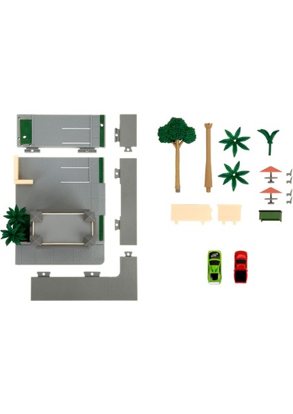 Hızlı ve Öfkeli Toretto's Cafe Nano Sahne Diaroma Modellemesi 349 modelleri