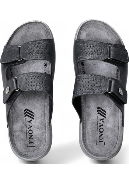 Şık ve Rahat Erkek Terlik – Ortopedik Taban-Gri