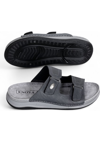 Şık ve Rahat Erkek Terlik – Ortopedik Taban-Gri modelleri