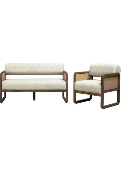 Alaves Hazeran Jüt Çay Seti Ceviz Ahşap,sütlü Kahve (1 Adet Ikili Berjer 1 Adet Tekli Berjer) fiyatları