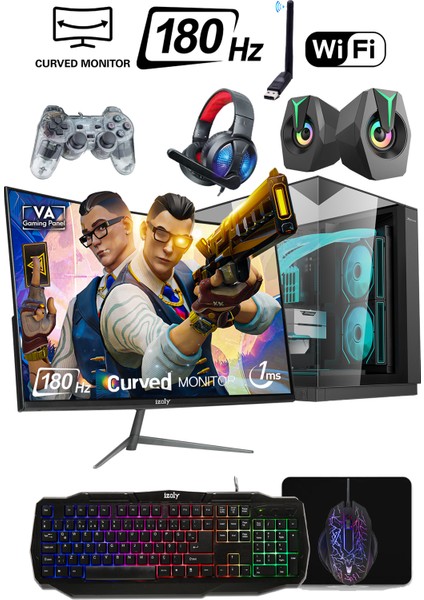 Mls x Ryzen 5 5500 32GB 1tb M.2 Nvme Rtx 3050 8gb 24" 180Hz Oyuncu Masaüstü Bilgisayarı