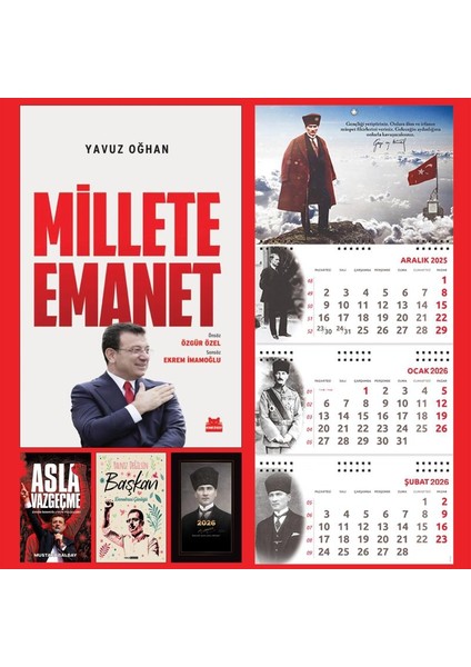 Millete Emanet - Asla Vazgeçme ve Yalnız Değilsin Başkan - Kalpaklı Ajanda - Sakarya Duvar Takvimi