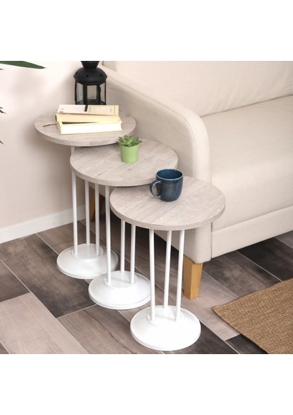 Marbella Zigon Sehpa Mdf Tabla Alt Mekanizma Demir Beyaz Renk fırsatları