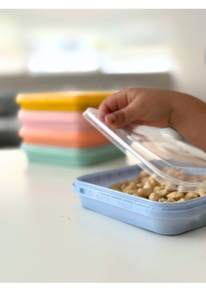 5 Renkli Şeffaf Kapaklı Atıştırmalık, Gıda Saklama ve Çok Amaçlı Düzenleyici Kutular fiyatları