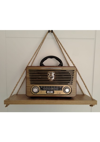Halatlı Duvar Rafı Renkli 14CM x 40CM