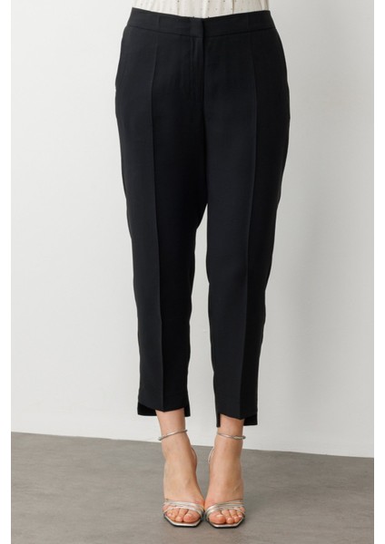 Kadın Büyük Beden Beli Lastikli Yan Cepli Pantolon 2108 Siyah fiyatları