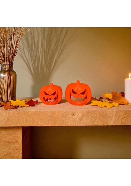 Ceresshop 2'li Set Balkabağı Şeklinde Tealight Mumluk – Halloween Dekor Turuncu fiyatları