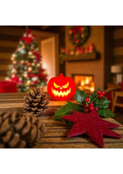 Ceresshop 2'li Set Balkabağı Şeklinde Tealight Mumluk – Halloween Dekor Turuncu modelleri