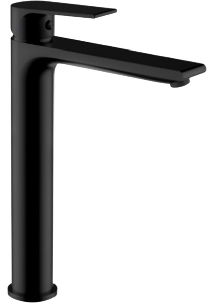 Luna Mat Siyah Çanak ( Yüksek Tip ) Lavabo Bataryası