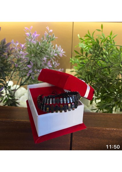 2’li Hematit Bileklik Seti – El Işçiliği, Doğal Taş, Ayarlanabilir Özel Tasarım