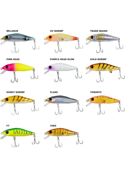 Süper Minnow 5,5cm 5gr Maket Yem Purple Head Glow