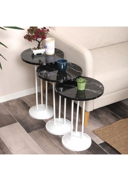 Marbella Zigon Sehpa Mdf Tabla Alt Mekanizma Demir Beyaz Renk fırsatları