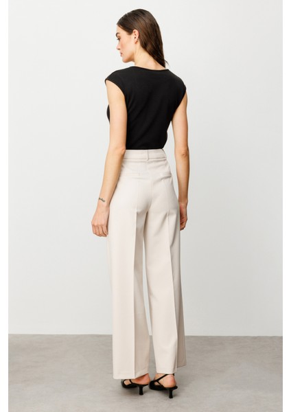 Kadın Pileli Bol Paça Pantolon 2010 Kum fırsatları