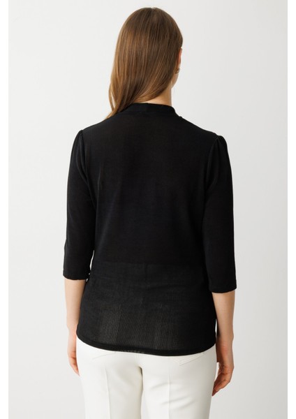 Kadın Büyük Beden V Yaka Taş Işlemeli Bluz 3914 Siyah fırsatları