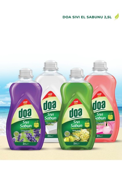 Doa Sıvı El Sabunu Pudra,lavanta,beyaz Sabun&zeytin Çiçeği Kokulu 2,5l x 4 Adet