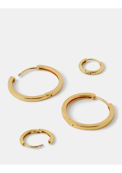 Z Basic Halka Küpe Set x 2 Altın Kaplama