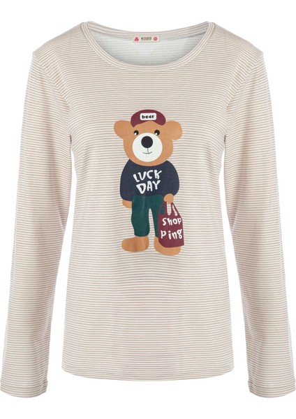 Kadın Uzun Kollu Baskı Detaylı Pijama Takımı fiyatları