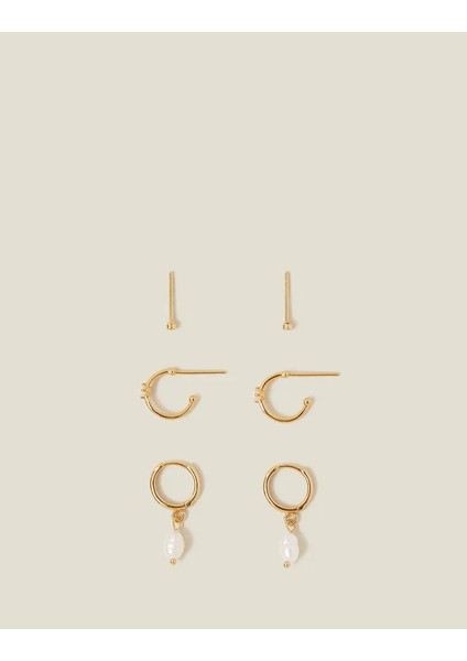 Z Inci Küpe Set x 3 Altın Kaplama fiyatları