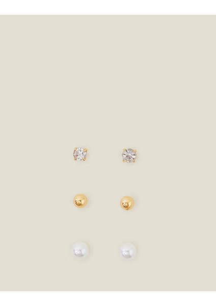 Z Kristal Küpe Seti x 3 Altın Kaplama